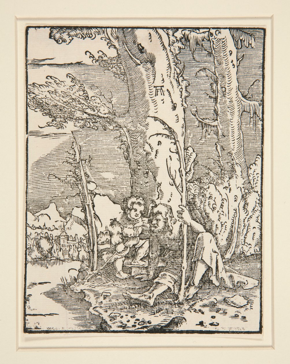 The Child Jesus with St. Christopher, fra serien The Fall and Redemption of Man av Albrecht Altdorfer