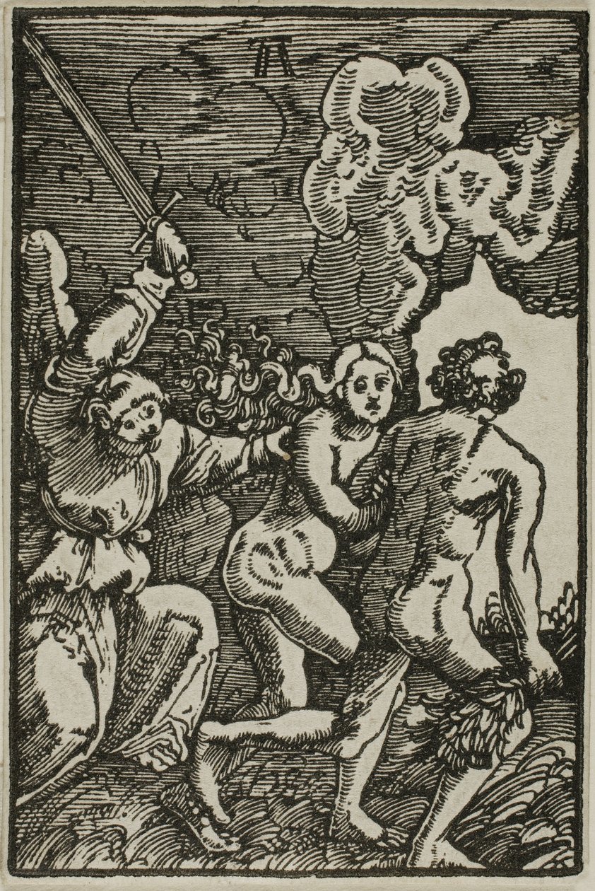 Utdrivelsen fra paradiset, fra Menneskets syndefall og forløsning av Albrecht Altdorfer