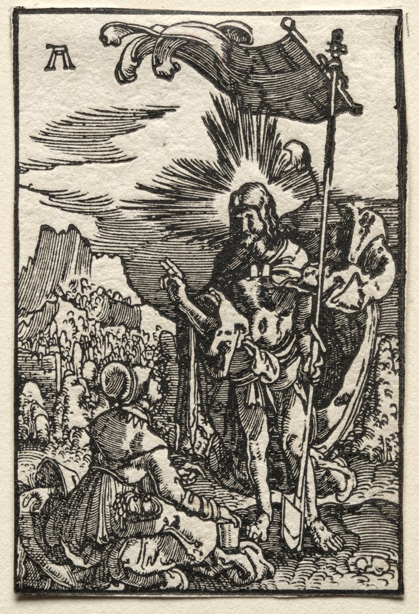 Menneskets fall og forløsning: Kristus viser seg for den hellige Maria Magdalena, ca. 1515. av Albrecht Altdorfer