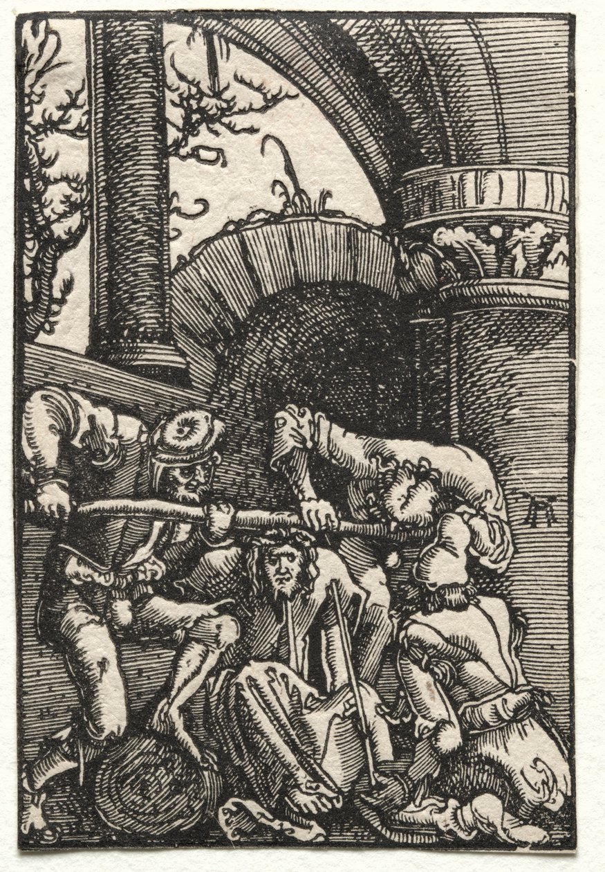 Menneskets fall og forløsning: Kristus kronet med torner, ca. 1515. av Albrecht Altdorfer
