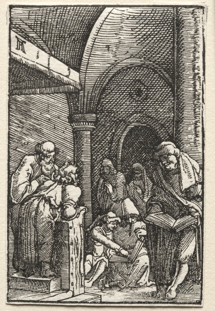 Menneskets fall og forløsning: Kristus disputerer med legene, ca. 1515. av Albrecht Altdorfer