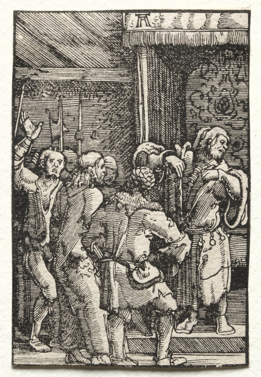 Menneskets fall og forløsning: Kristus før Kaifas, ca. 1515. av Albrecht Altdorfer