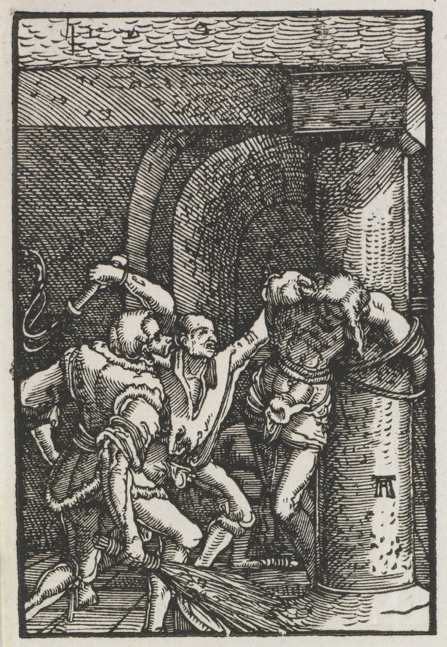 Menneskets fall og forløsning: Kristi flaggering, ca. 1515. av Albrecht Altdorfer