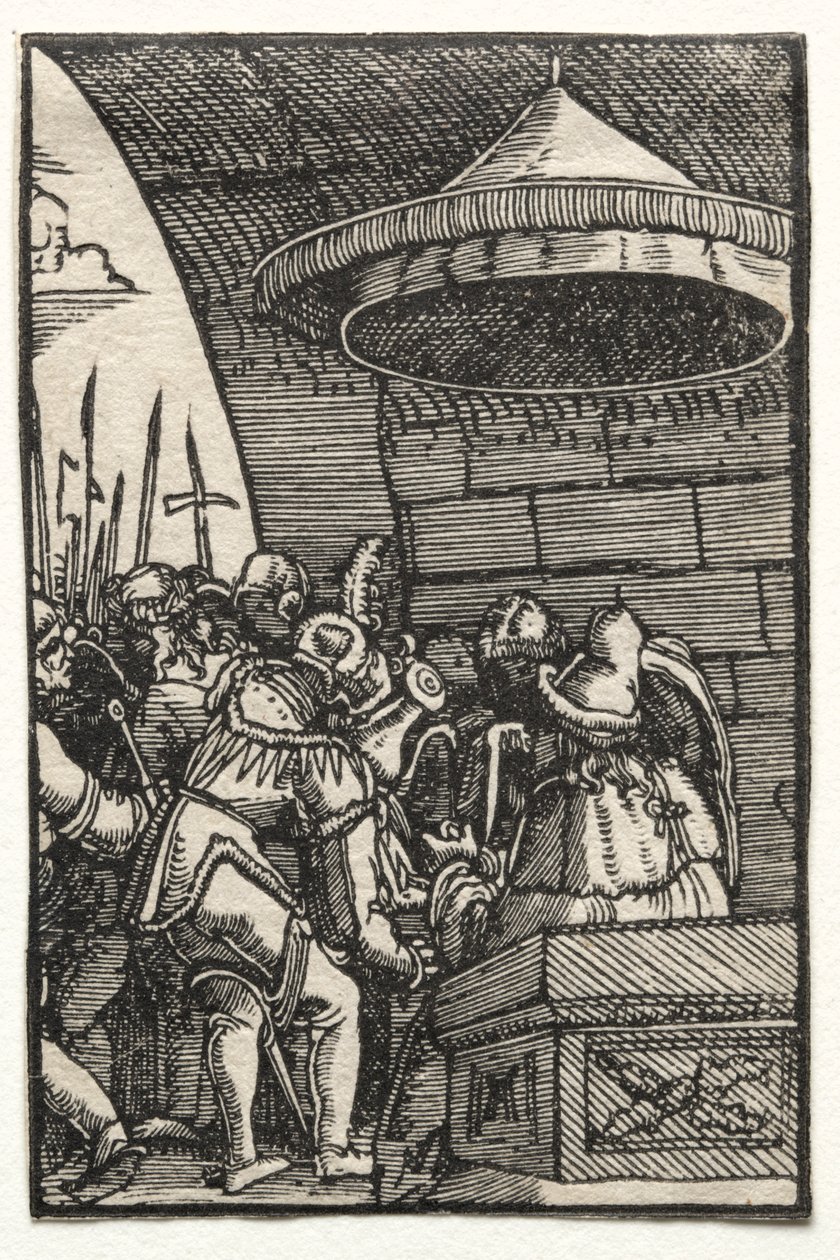 Menneskets fall og forløsning: Pilatus vasker hendene av Albrecht Altdorfer