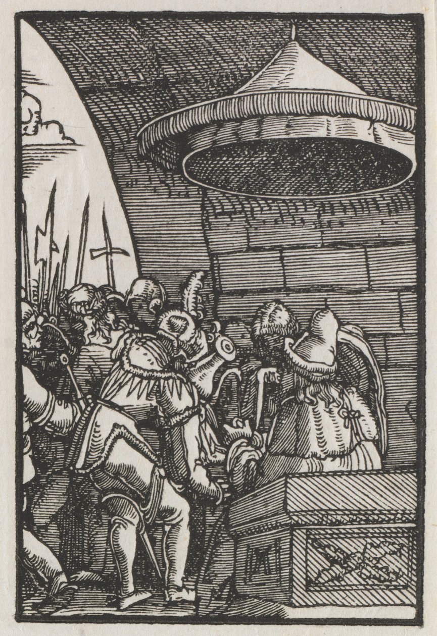 Menneskets fall og forløsning: Pilatus vasker hendene av Albrecht Altdorfer