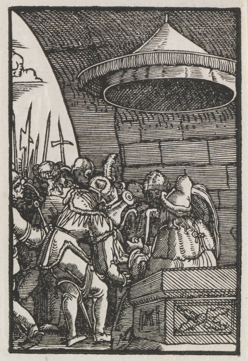 Menneskets fall og forløsning: Pilatus vasker hendene, ca. 1515. av Albrecht Altdorfer
