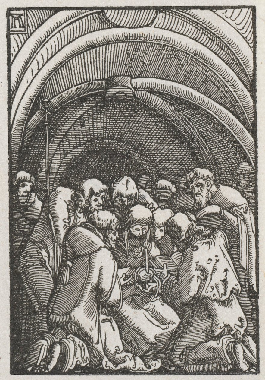 Menneskets fall og forløsning: Jomfruens død, ca. 1515. av Albrecht Altdorfer