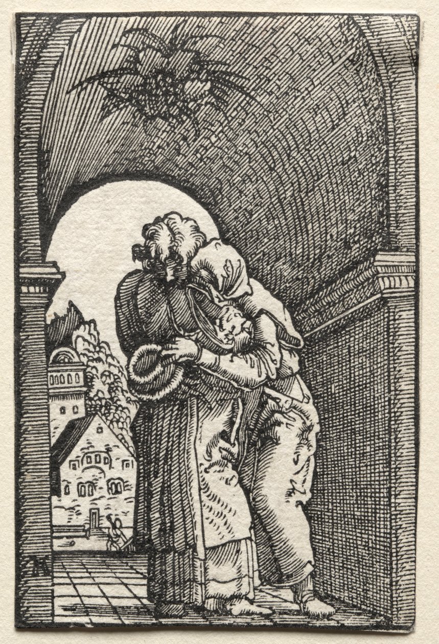 The Fall and Redemption of Man: The Embrace of Joachim and Anne at Golden Gate av Albrecht Altdorfer