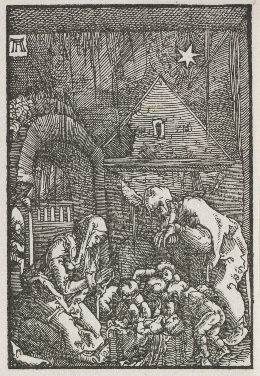 Menneskets fall og forløsning: fødselen, ca. 1515. av Albrecht Altdorfer