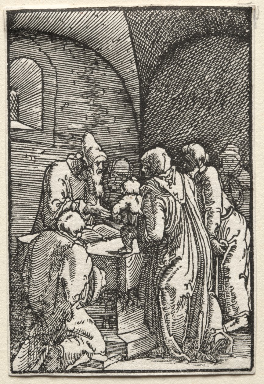 Menneskets fall og forløsning: Presentasjonen av Kristus i tempelet av Albrecht Altdorfer