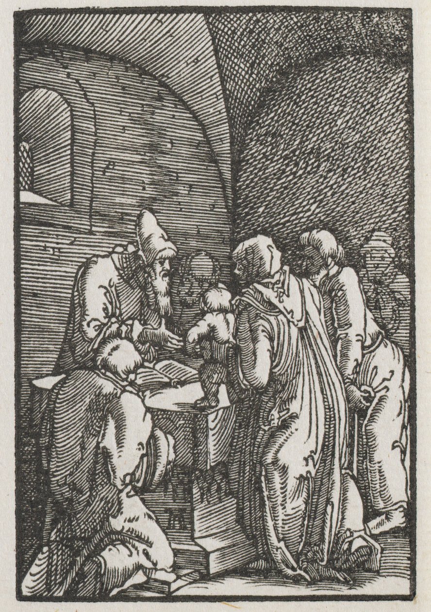 Menneskets fall og forløsning: Presentasjonen av Kristus i tempelet av Albrecht Altdorfer