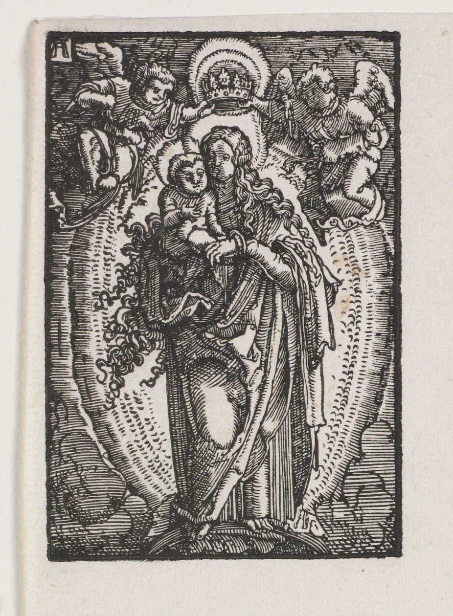 Menneskets fall og forløsning: Jomfruen som himmelens dronning, ca. 1513. av Albrecht Altdorfer