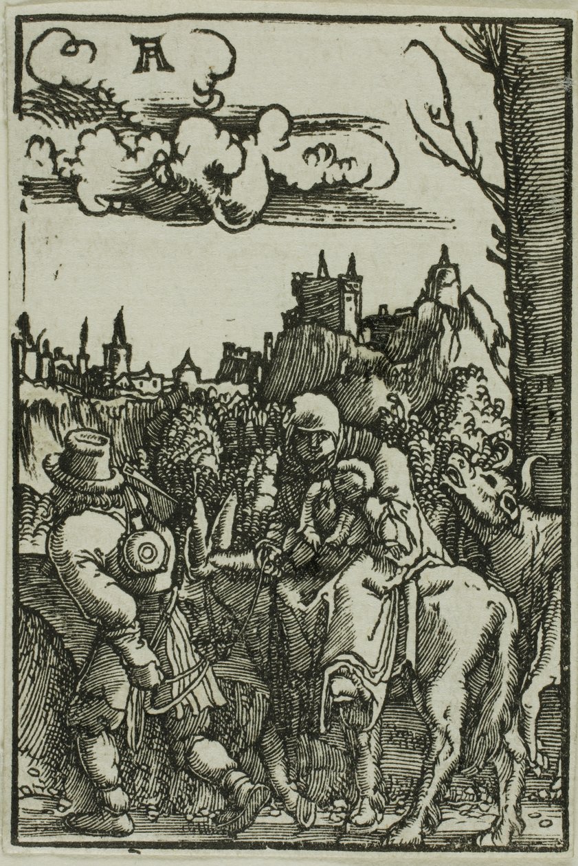 Flukten til Egypt, fra Menneskets syndefall og forløsning av Albrecht Altdorfer