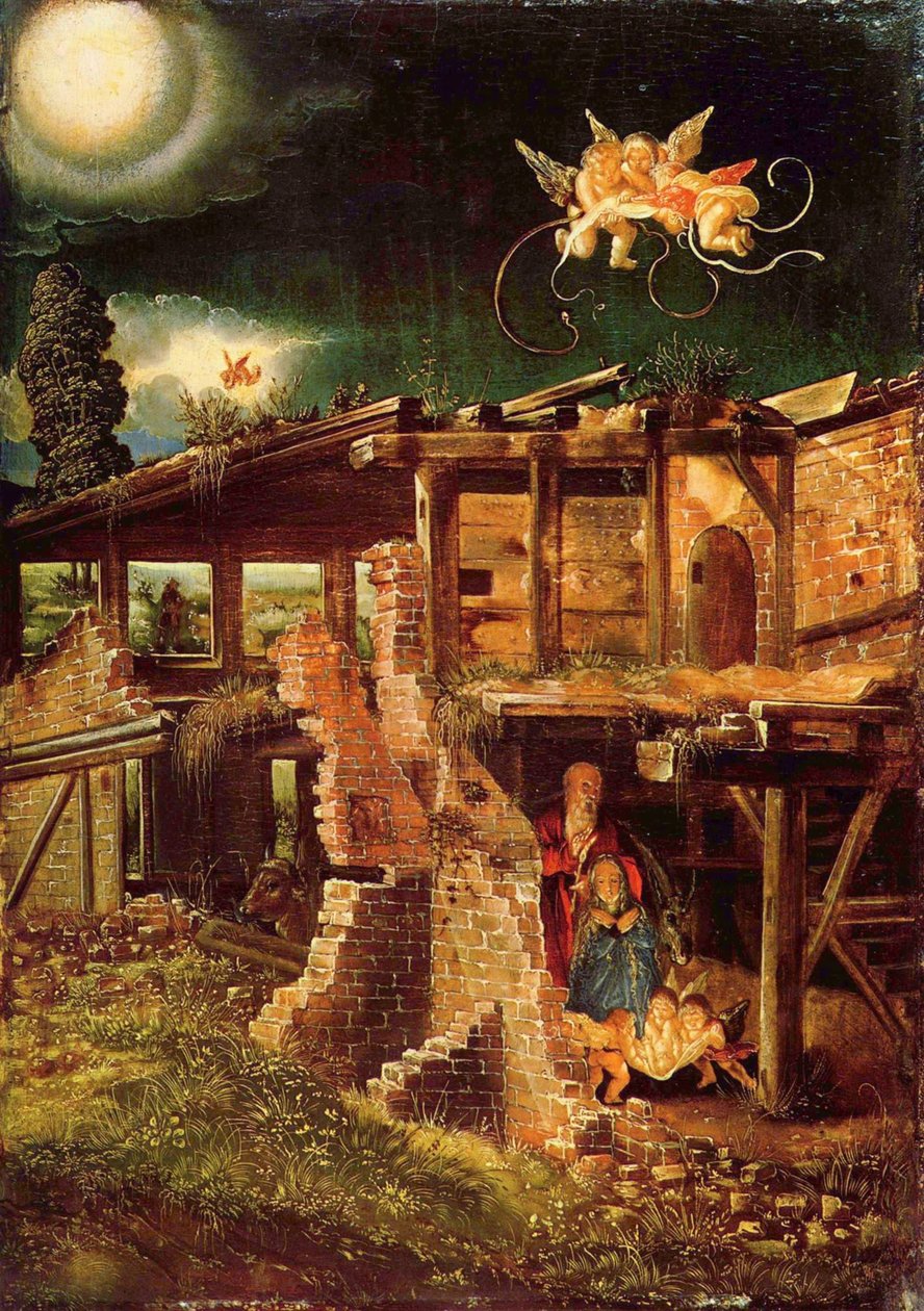 Den hellige natt Kristi fødsel, ca. 1513 av Albrecht Altdorfer