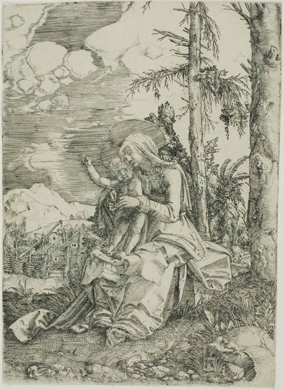 Jomfruen med velsignelsesbarnet i et landskap av Albrecht Altdorfer