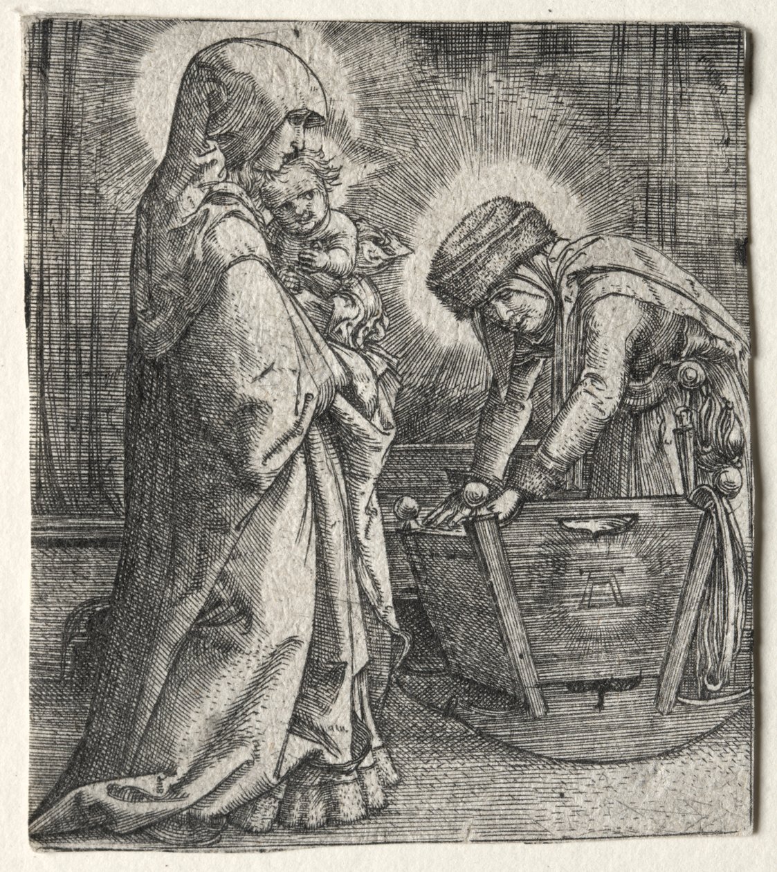 Jomfruen med barnet og St. Anne ved vuggen av Albrecht Altdorfer