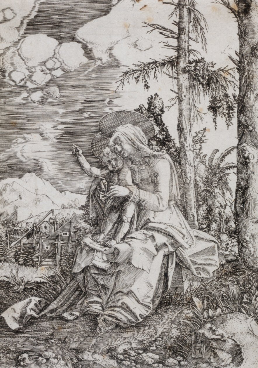 Jomfru Maria med barnet i et landskap av Albrecht Altdorfer