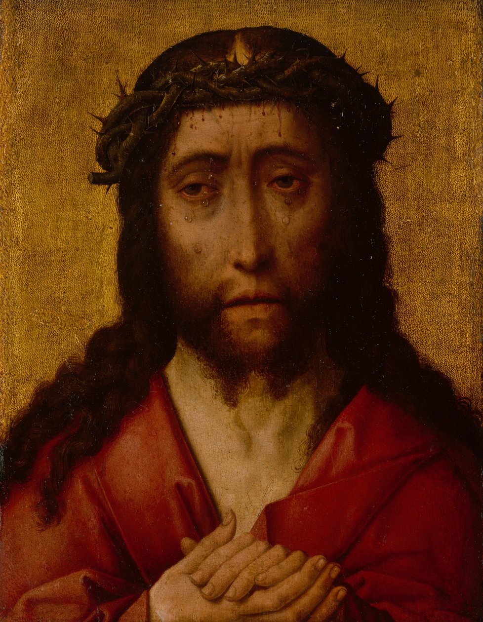 Christ the Man of Sorrows (olje på panel) av Albrecht Bouts