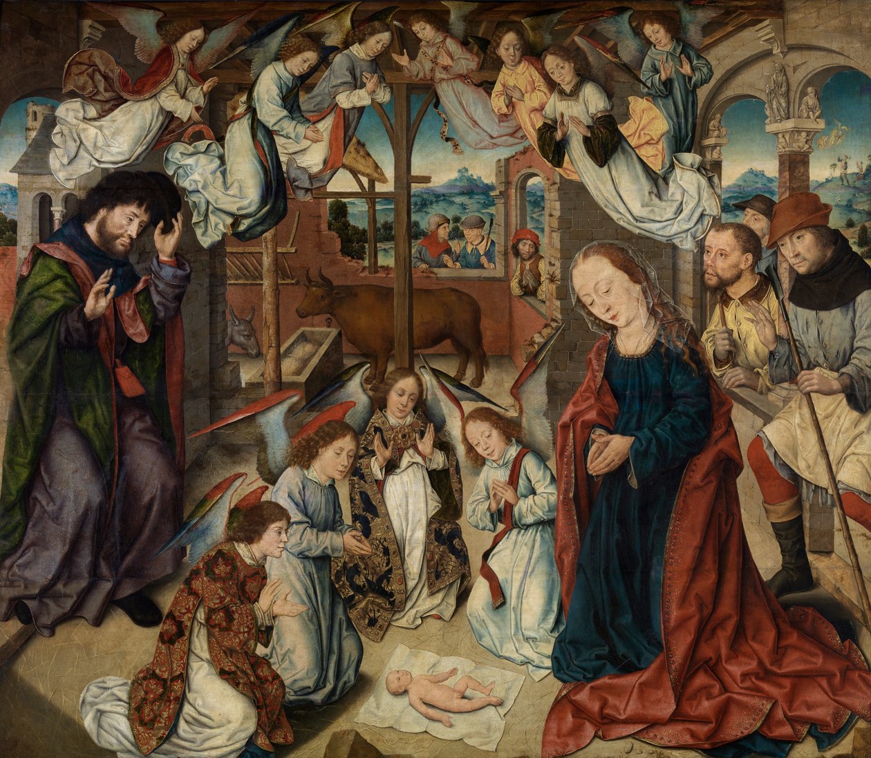 Hyrdenes tilbedelse (olje på panel) av Albrecht Bouts