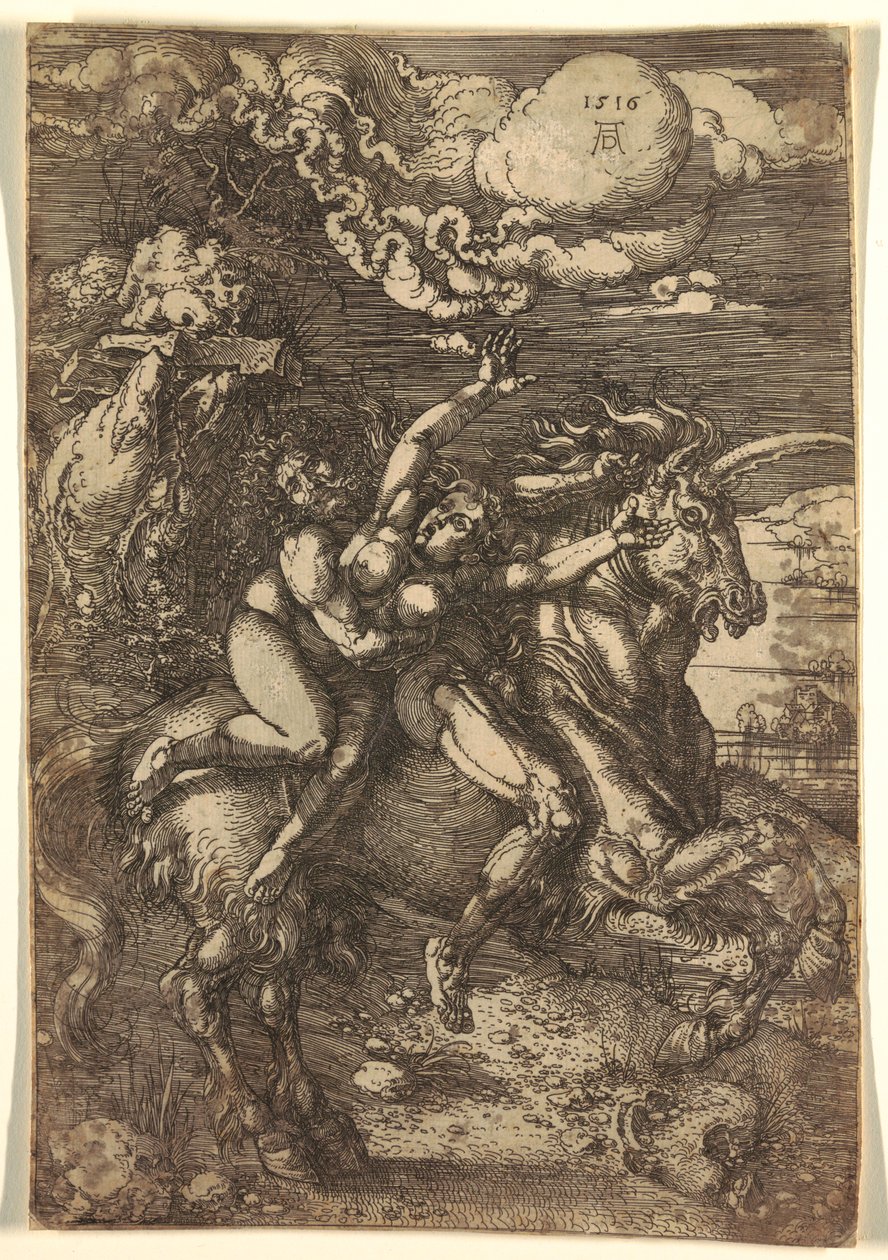Bortføring av proserpin på en enhjørning av Albrecht Dürer