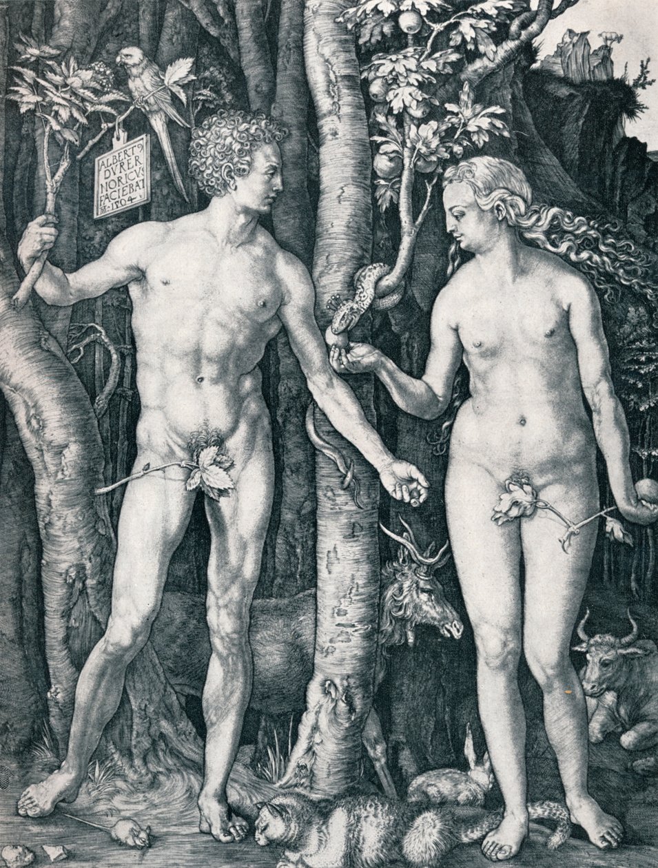 Adam og Eva, 1504 1906 av Albrecht Dürer