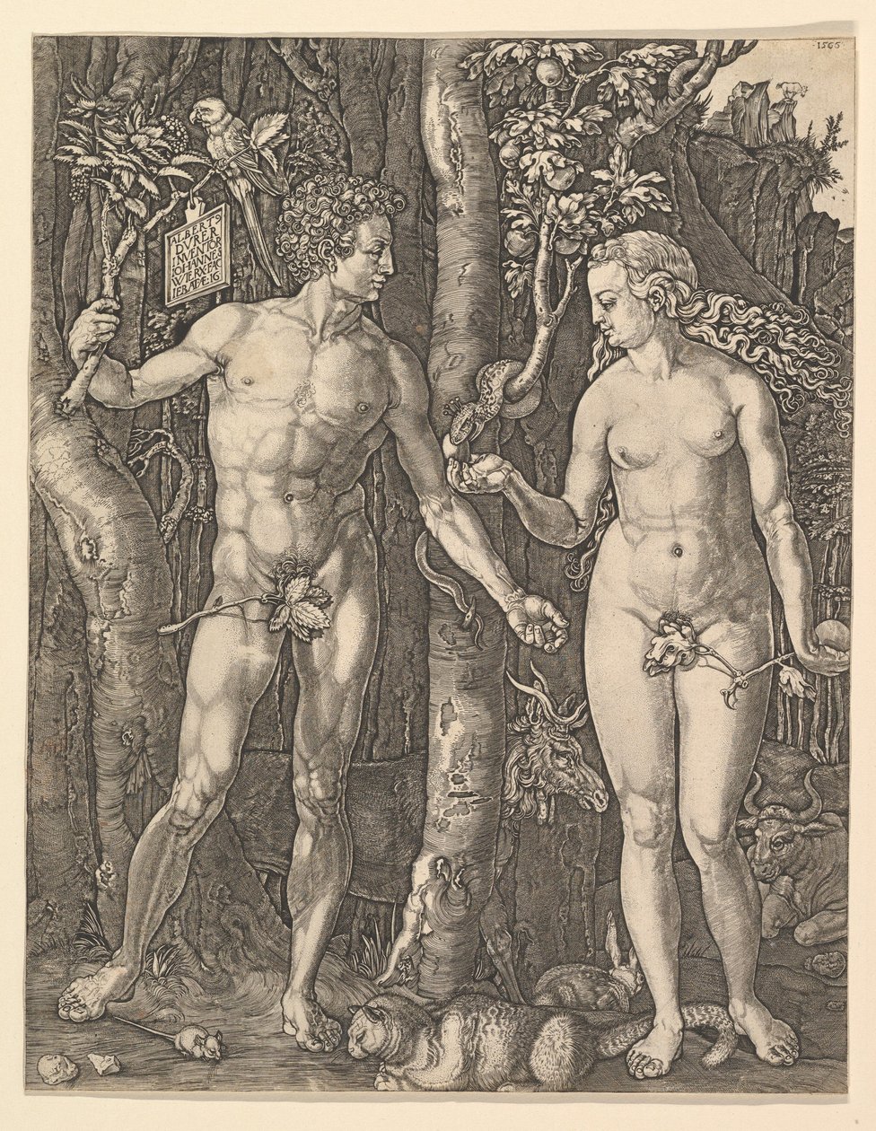 Adam og Eva, 1566. av Albrecht Dürer
