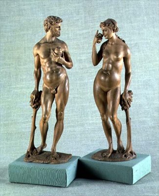 Adam og Eva, et par statuer, ca. 1600 (pære) av Albrecht Dürer