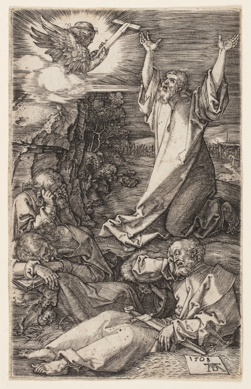 Agony in the Garden, fra The Engraved Passion av Albrecht Dürer