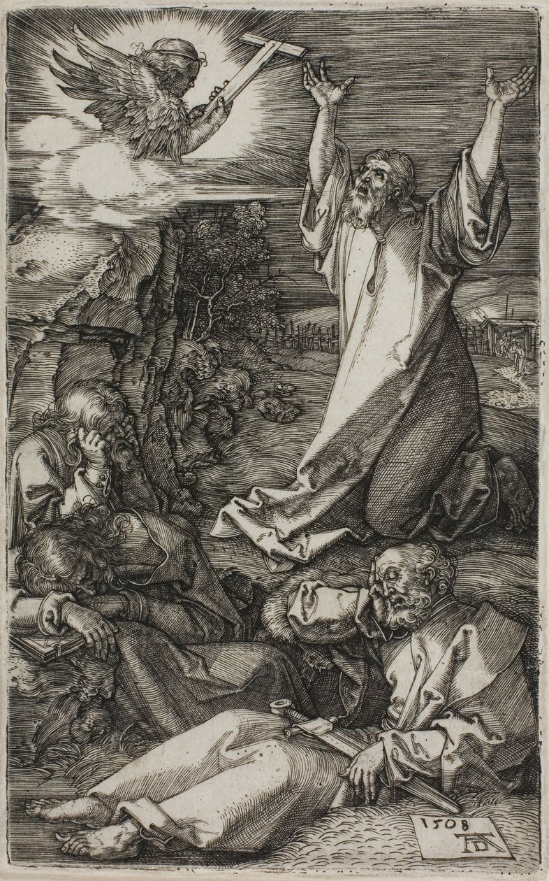 Agony in the Garden, fra The Engraved Passion av Albrecht Dürer