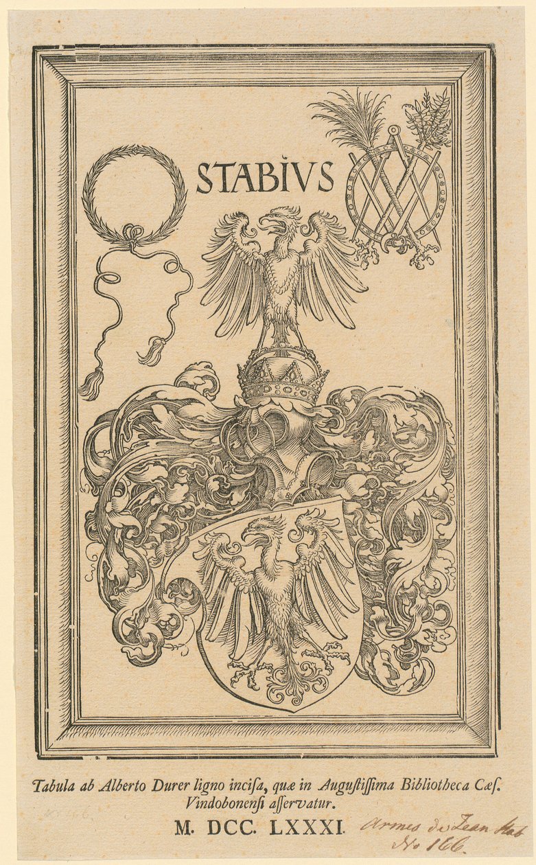 Allegori med rikets og byen Nürnbergs våpenskjold av Albrecht Dürer