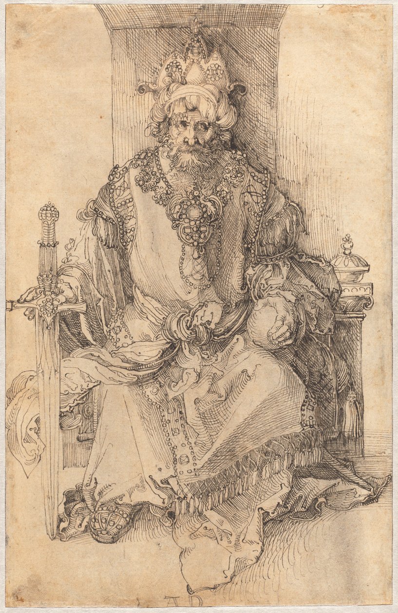 En orientalsk hersker sitter på sin trone av Albrecht Dürer