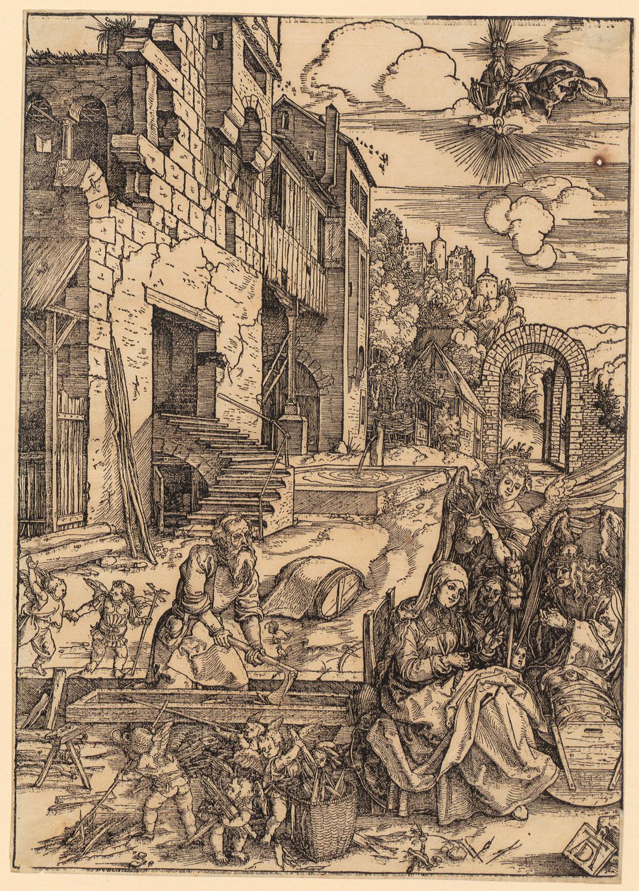 Opphold i Egypt, blad 15 fra serien «Jomfru Marias liv» av Albrecht Dürer