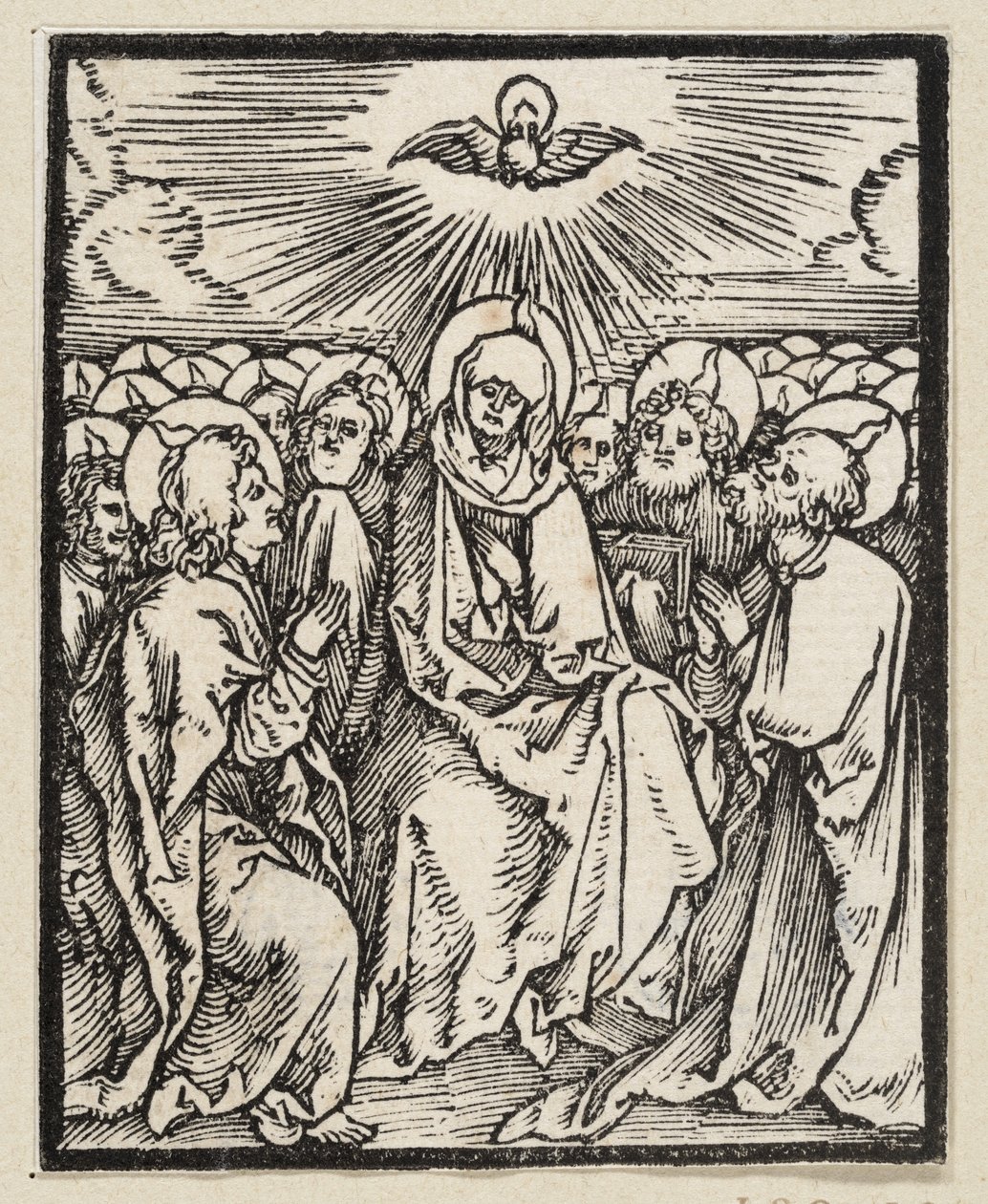 Den hellige ånds utgytelse (fra: Postilla, 43 tresnitt) av Albrecht Dürer