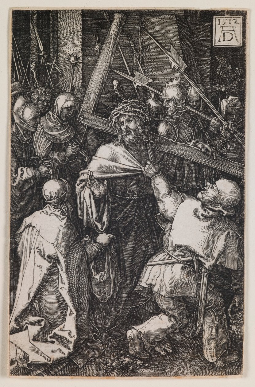 Bearing of the Cross, fra serien "The Engraved Passion" av Albrecht Dürer
