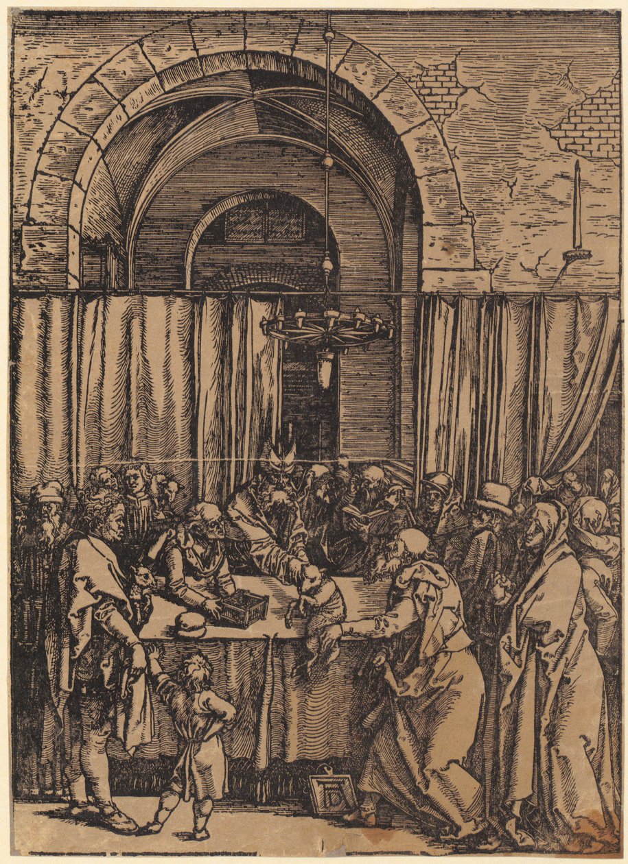 Kristi begravelse, blad 9 i serien «Den store lidelseshistorien» av Albrecht Dürer