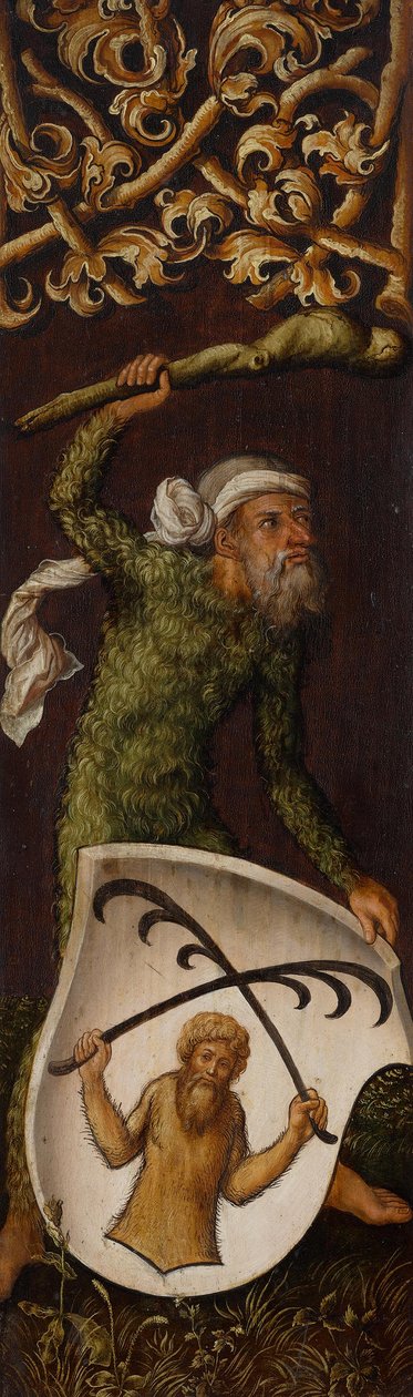 Portretttriptyk av Oswolt Krel, venstre fløy: «Vill mann» med Oswolt Krels våpenskjold av Albrecht Dürer