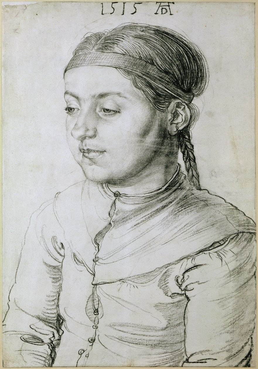 Brystbilde av en ung jente av Albrecht Dürer