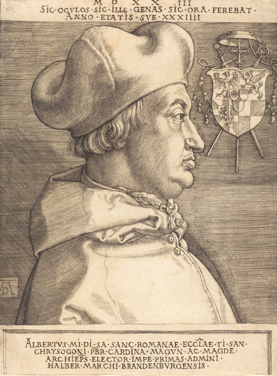 Kardinal Albrecht av Brandenburg stor kardinal, 1523. av Albrecht Dürer