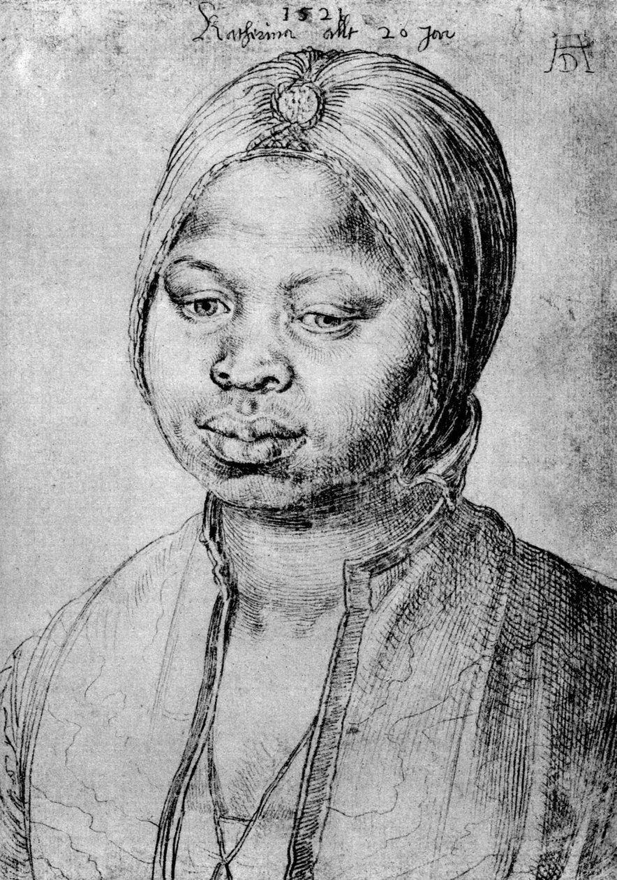 Catherine, mulattaen til den portugisiske Bradao, 1521, 1936 av Albrecht Dürer