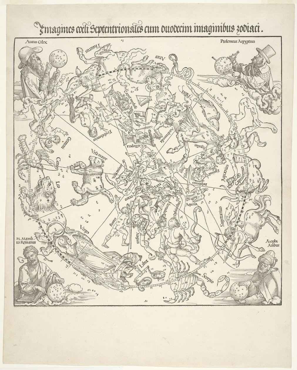 Himmelskart over den nordlige himmelen av Albrecht Dürer