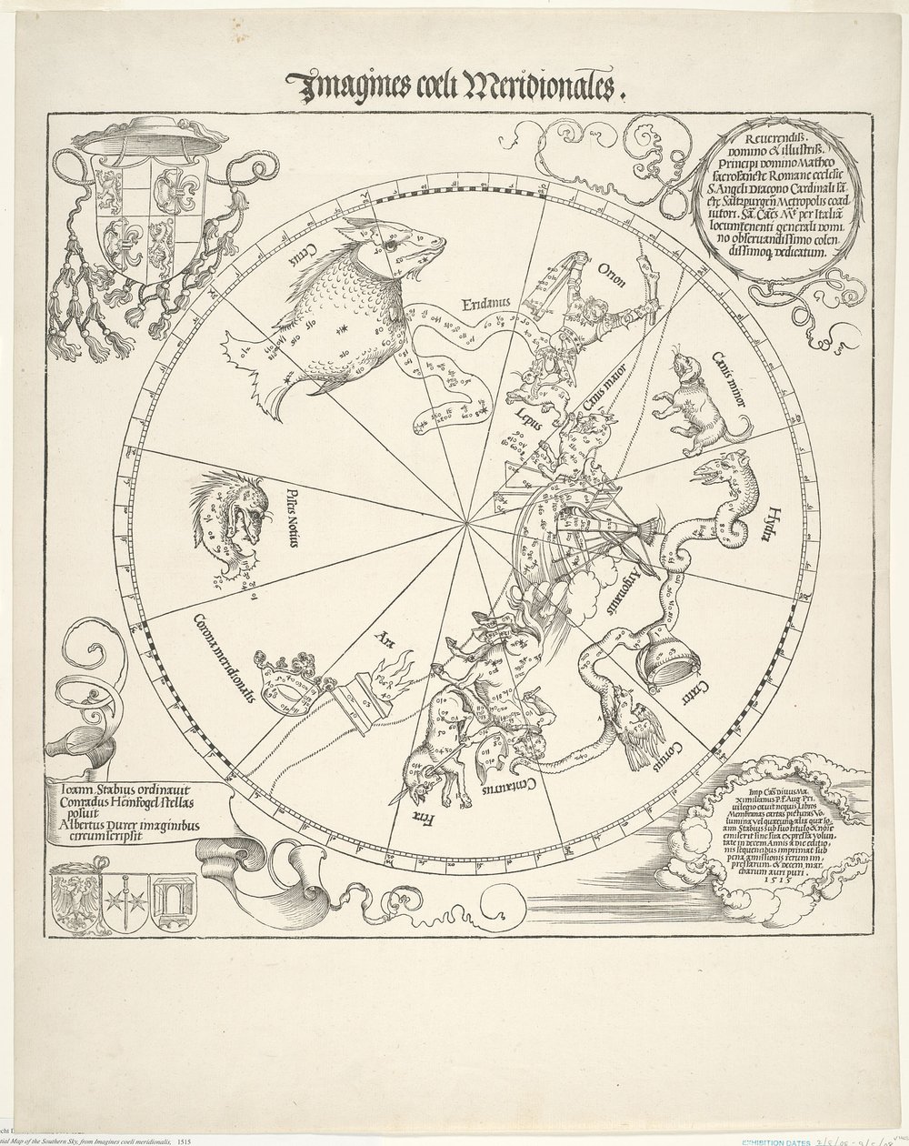 Himmelskart over den sørlige himmelen (Imagines coeli meridionalis) av Albrecht Dürer