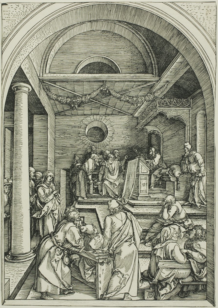 Kristus blant legene, fra The Life of the Virgin av Albrecht Dürer