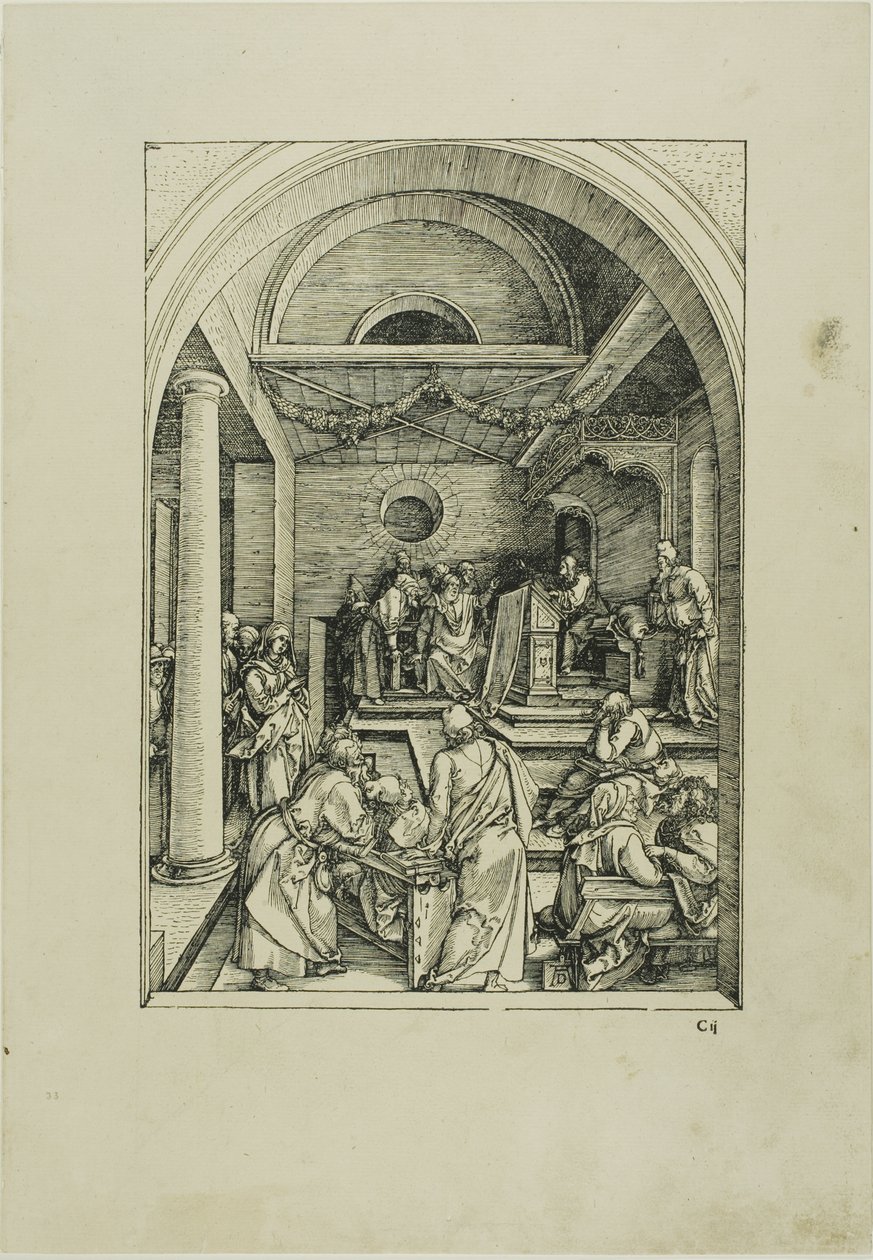 Kristus blant legene, fra Jomfruens liv av Albrecht Dürer