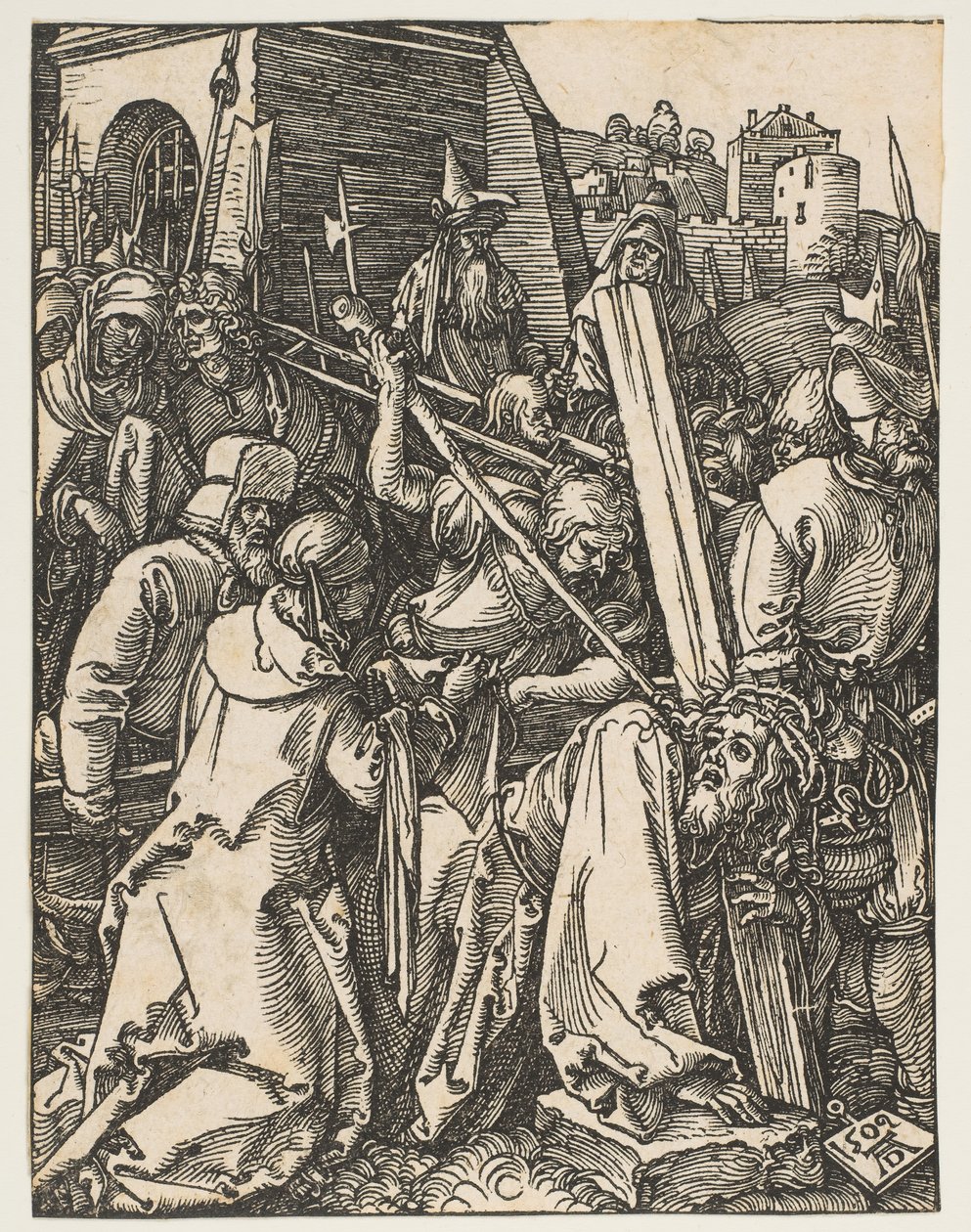 Kristus bærer korset, fra The Small Passion, ca. 1509. av Albrecht Dürer