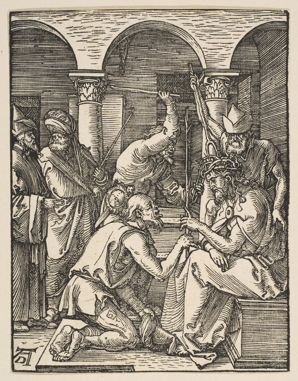 Kristus kronet med torner, fra «Den lille pasjonen» av Albrecht Dürer