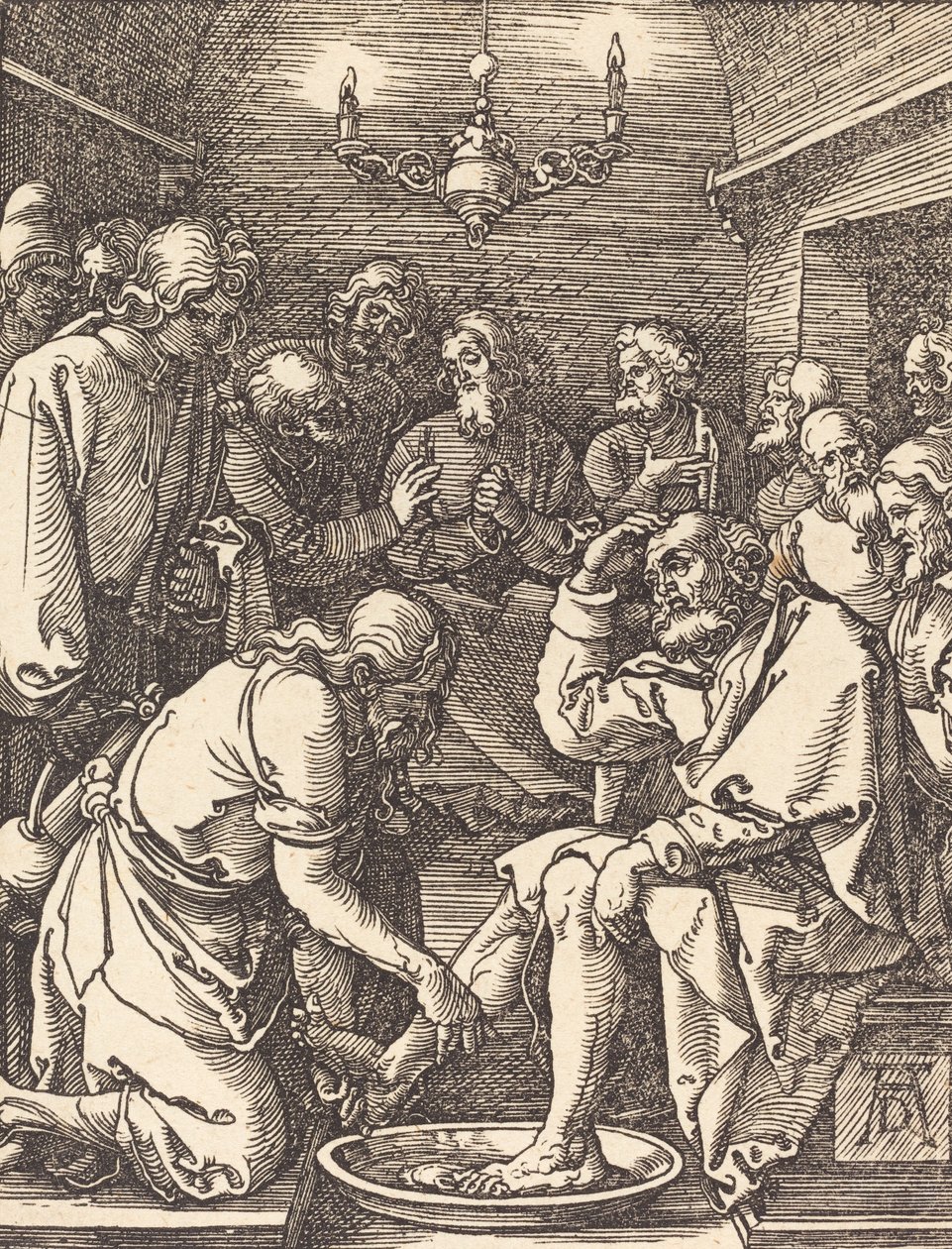 Kristus vasker disiplenes føtter, sannsynligvis ca. 15091510. av Albrecht Dürer