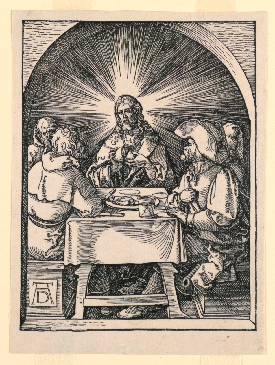 Kristus i Emmaus, fra The Little Passion-serien av Albrecht Dürer