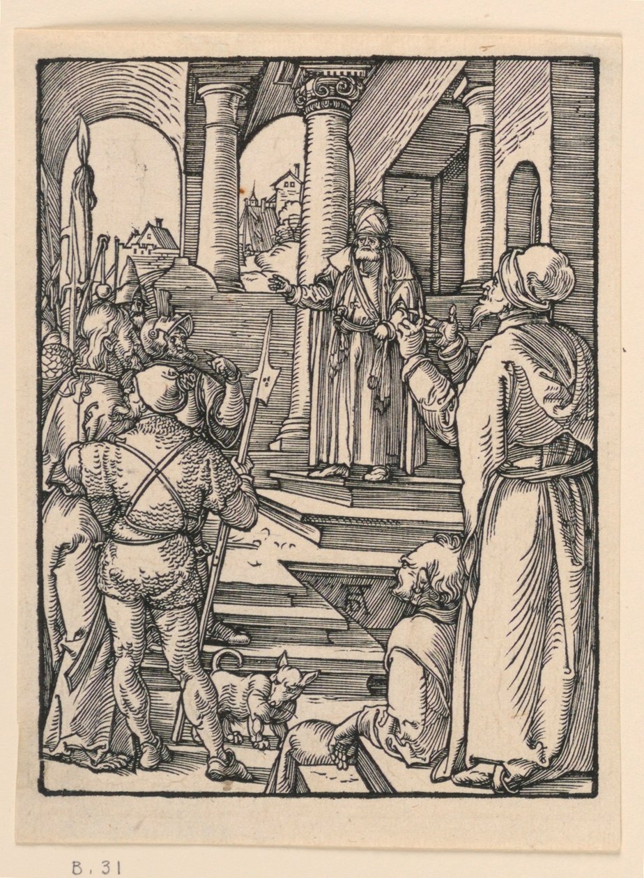 Kristus før Pilatus, fra The Little Passion-serien av Albrecht Dürer