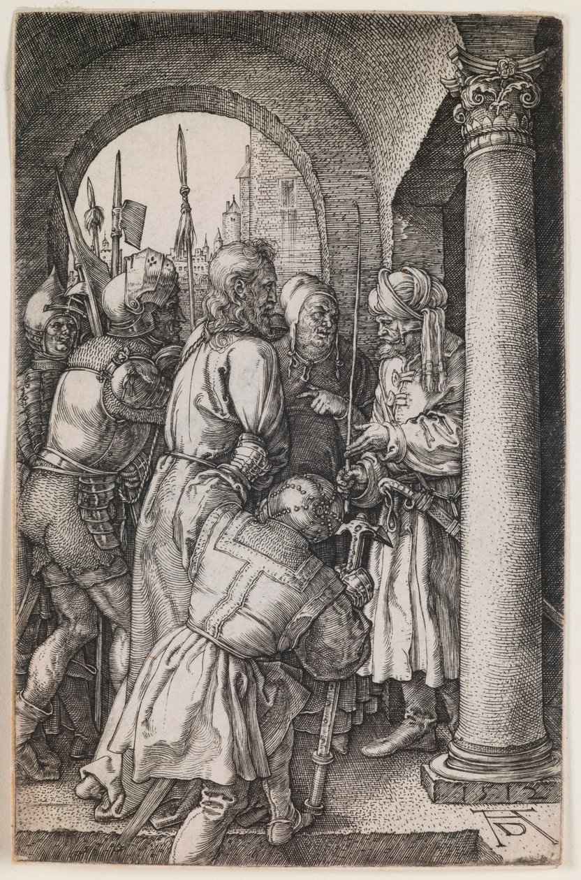 Kristus før Pilatus, fra serien "The Engraved Passion" av Albrecht Dürer