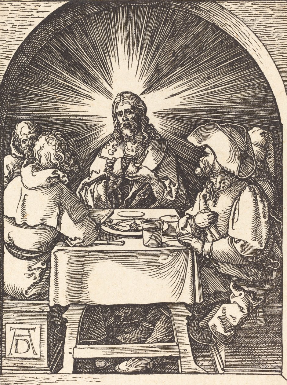 Kristus i Emmaus, sannsynligvis ca. 15091510. av Albrecht Dürer